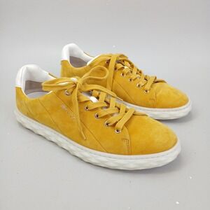 Jimmy Choo Rome Sneakers Mens EU 41 US 8 Mustard Yellow Suede Low Top Italy